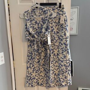 Rip Curl Blue and White Floral Set- Pants and Crop Top